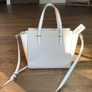 Kate spade crossbody bag tan and white colorblock